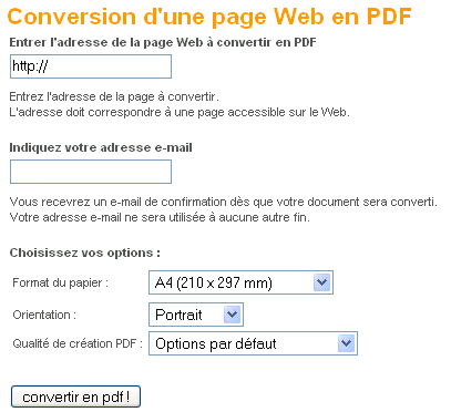 conversion page web en pdf